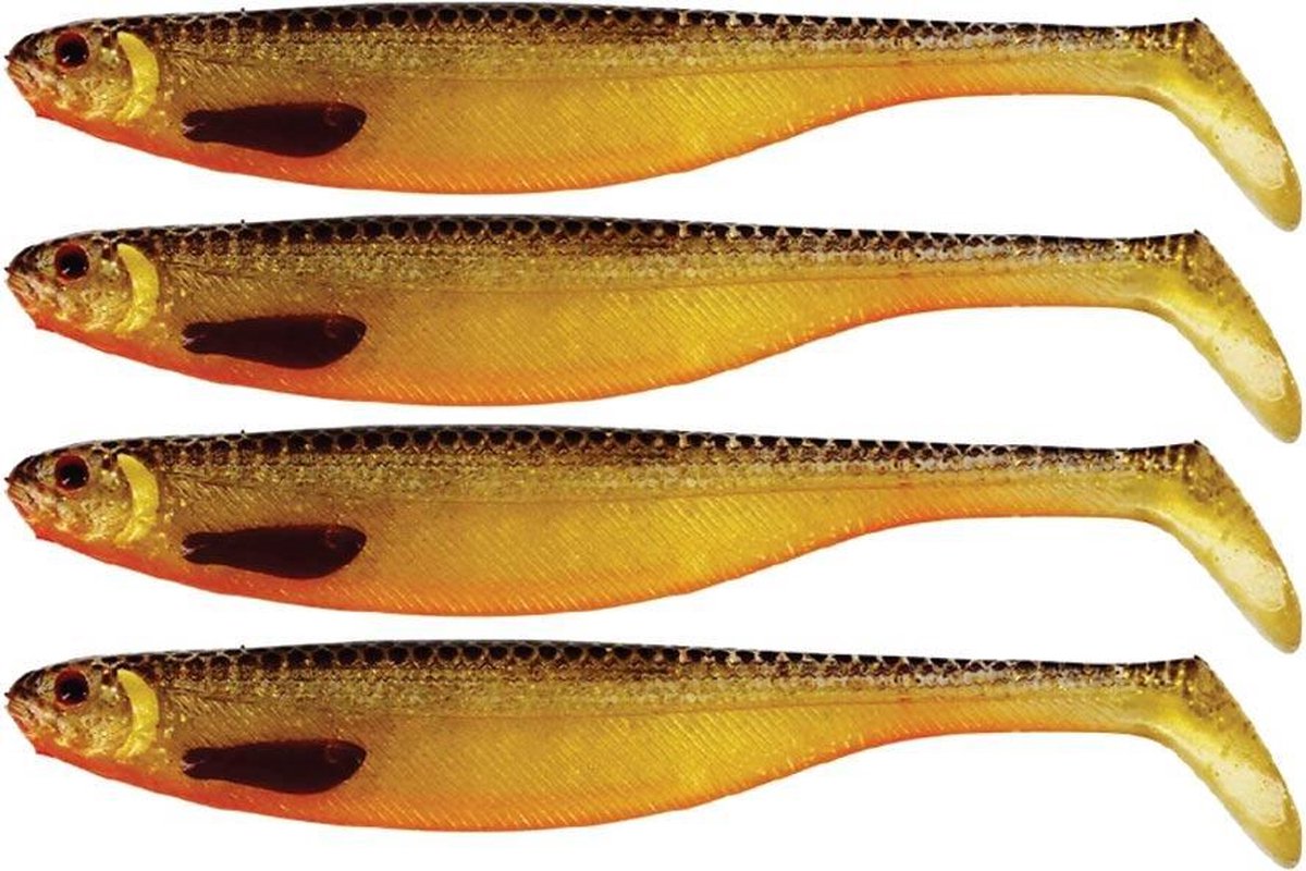 Westin ShadTeez Slim - Gold Rush - 7.5cm - 3g - 4 Stuks - Goud