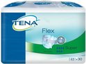 Verpakking TENA Flex Super incontinentiebroekjes, maat Small, 30 stuks. Blauw met groen design.