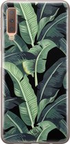 Samsung A7 2018 hoesje siliconen - Palmbladeren Bali | Samsung Galaxy A7 2018 case | groen | TPU backcover transparant