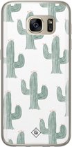 Samsung S7 hoesje siliconen - Cactus print | Samsung Galaxy S7 case | groen | TPU backcover transparant