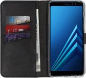 Samsung Galaxy A8 (2018) Hoesje met Pasjeshouder - Selencia Echt Lederen Booktype - Zwart