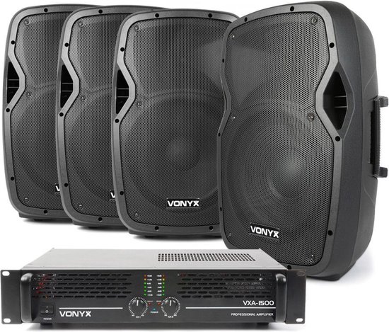 Zuidoost Donder Verzwakken Geluidsinstallatie - Vonyx complete geluidsinstallatie met versterker, 4  speakers (12... | bol.com