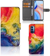 GSM Hoesje OPPO Reno 4 Pro 5G Wallet Book Case Watercolor Dark