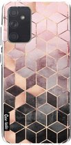 Casetastic Samsung Galaxy A72 (2021) 5G / Galaxy A72 (2021) 4G Hoesje - Softcover Hoesje met Design - Soft Pink Gradient Cubes Print