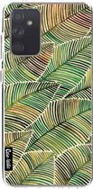 Casetastic Samsung Galaxy A72 (2021) 5G / Galaxy A72 (2021) 4G Hoesje - Softcover Hoesje met Design - Tropical Leaves Yellow Print