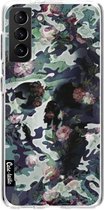 Casetastic Samsung Galaxy S21 Plus 4G/5G Hoesje - Softcover Hoesje met Design - Army Skull Print