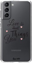 Casetastic Samsung Galaxy S21 4G/5G Hoesje - Softcover Hoesje met Design - Love is about Print