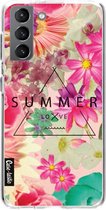 Casetastic Samsung Galaxy S21 4G/5G Hoesje - Softcover Hoesje met Design - Summer Love Flowers Print