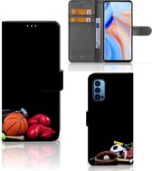 GSM Hoesje OPPO Reno 4 Pro 5G Bookcover Ontwerpen Voetbal, Tennis, Boxing… Sports