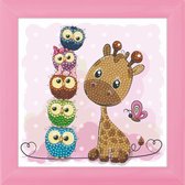 Craft Buddy Crystal Art Giraffe met Vriendjes 16x16 cm