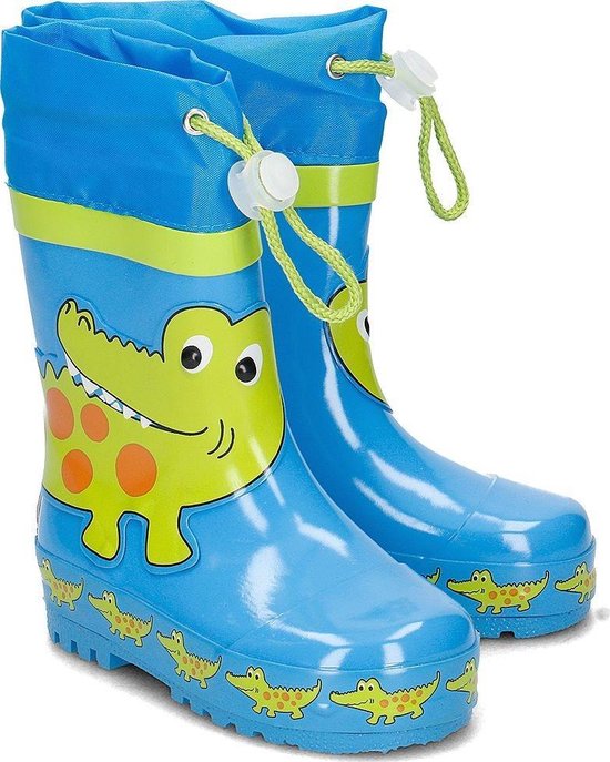 Playshoes - Regenlaarsjes met trekkoord - Krokodil - maat 26-27EU | bol.com