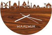 Skyline Klok Waalwijk Palissander hout - Ø 40 cm - Woondecoratie - Wand decoratie woonkamer - WoodWideCities