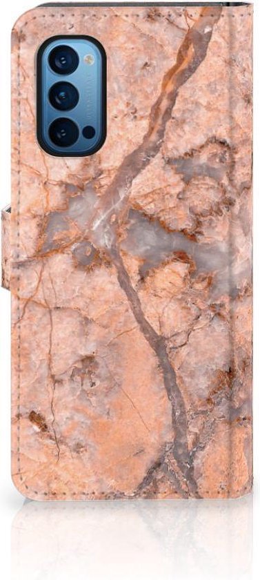 Etui pour Téléphone OPPO Reno 4 Pro 5G Coque Orange De Marbre