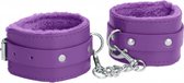 Ouch! Plush Leather Ankle Cuffs - Purple - Bondage Toys - purple - Discreet verpakt en bezorgd