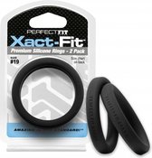 #19 Xact-Fit Cockring 2-Pack - Black - Cock Rings - black - Discreet verpakt en bezorgd