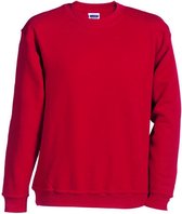 James and Nicholson Unisex Round Heavy Sweatshirt (Rood)