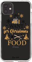 Casetastic Apple iPhone 11 Hoesje - Softcover Hoesje met Design - All I Want For Christmas Is Food Print