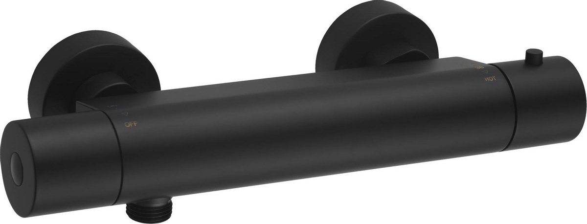Saqu Shine Thermostatische Douchekraan 15 cm met Cooled Body Mat Zwart Thermostaatkraan