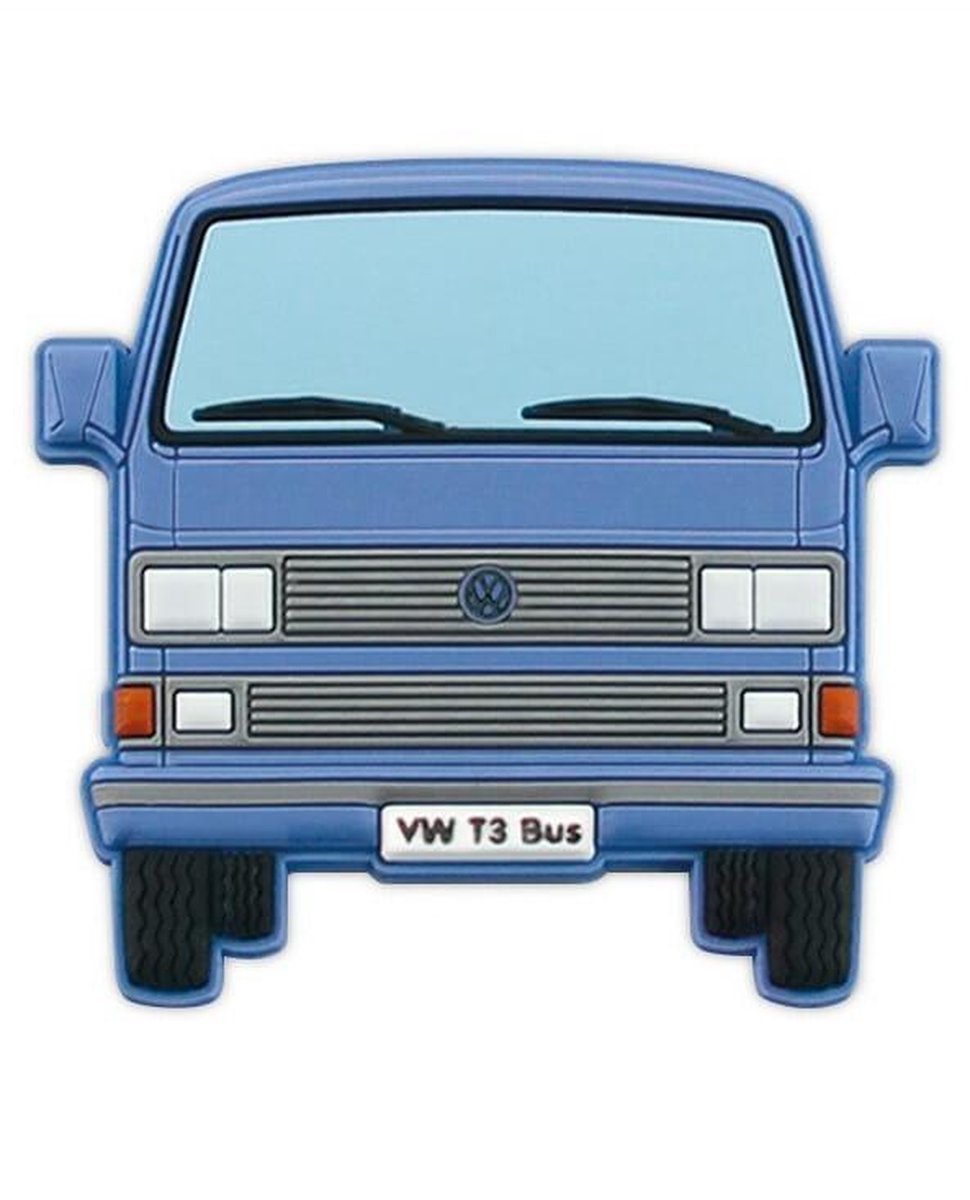 VW Vanagon T3 Bus Rubber Magneet - Voorzijde/blauw