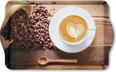 Dienblad Rechthoekig - Met Print Koffie & Bonen - Design koffie/Thee dienblad - Dienblad met handvatten - Melamine - 48x30x3.5 Cm