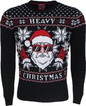 Unisex Kersttrui - Fijn Gebreid - Senoël - Heavy Christmas - Zwart