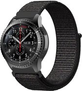 Nylon Smartwatch bandje - Geschikt voor  Samsung Galaxy Watch 46mm nylon band - zwart - Horlogeband / Polsband / Armband