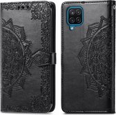 iMoshion Mandala Booktype Samsung Galaxy A12 hoesje - Zwart