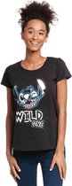 Disney Lilo & Stitch Dames Tshirt -L- Wild One Zwart