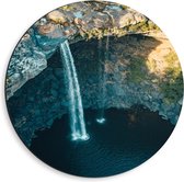 Dibond Wandcirkel - Watervallen - 40x40cm Foto op Aluminium Wandcirkel (met ophangsysteem)