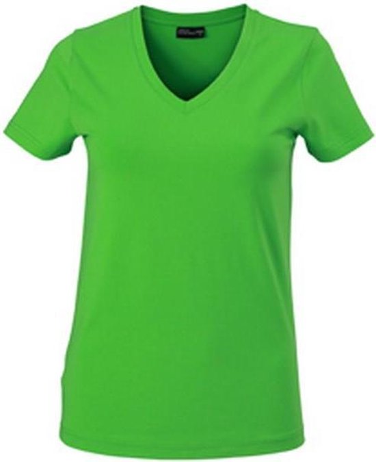 James and Nicholson T-shirt à col en V femmes / femmes (vert lime)