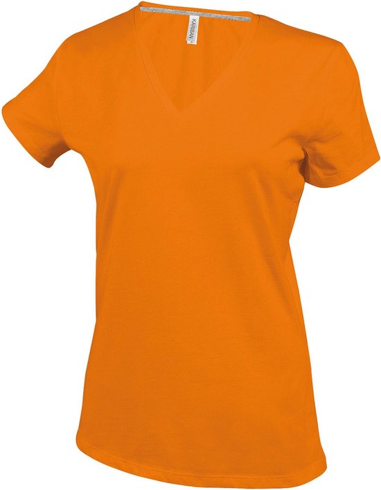 Kariban T-shirt Femme / Kariban Féminine Col V Manches Courtes (Oranje)