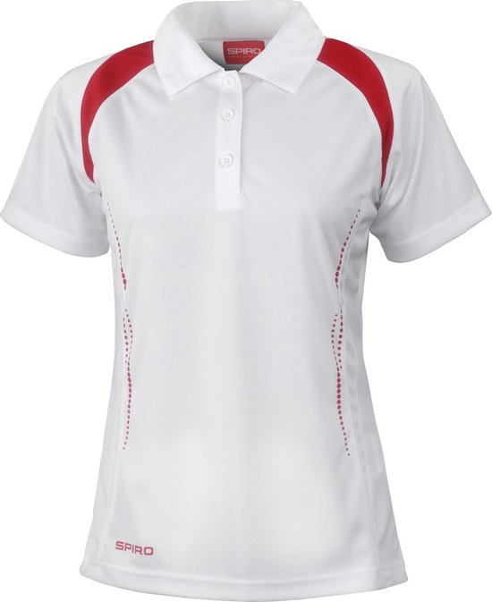 Spiro Ladies / Ladies Sport Team Spirit Performance Polo Shirt (Wit/ rouge)