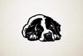 Wanddecoratie - Hond - Sint Bernard 1 - XS - 21x29cm - Zwart - muurdecoratie - Line Art
