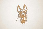 Wanddecoratie - Hond - Mechelse Herder - M - 87x51cm - Eiken - muurdecoratie - Line Art