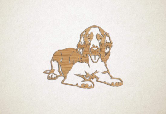 Wanddecoratie - Hond - Welsh Springer Spaniel - M - 60x76cm - Eiken - muurdecoratie - Line Art