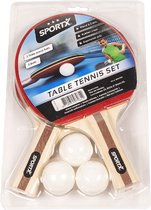 2x battes de tennis de table set de sport avec 3 balles - Jouez au ping-pong au bureau ou à la maison