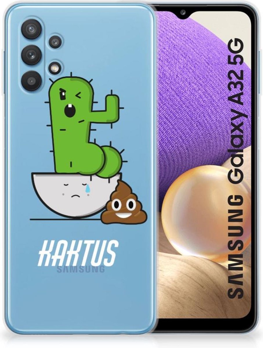 Back Cover voor Samsung Galaxy A32 5G Telefoonhoesje met Naam Cactus Poo