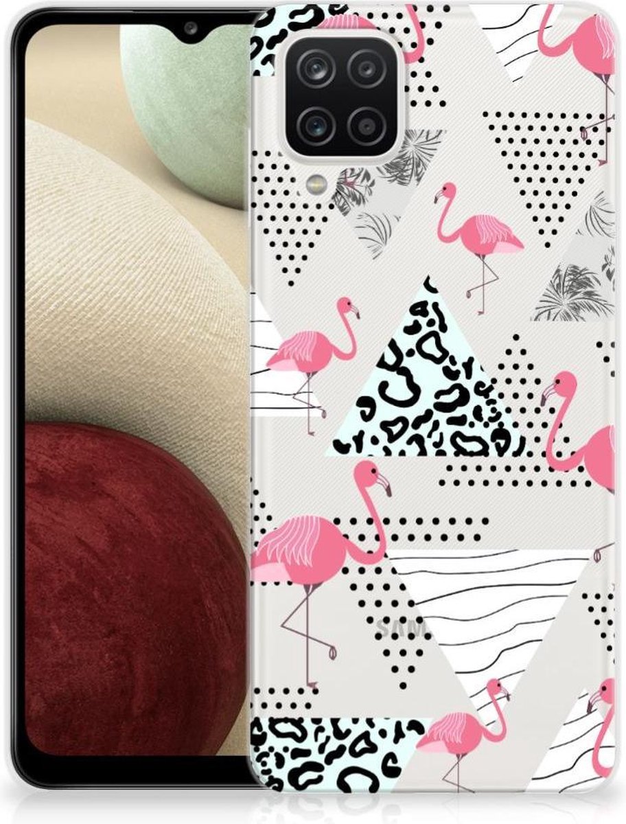 Samsung Galaxy A12 TPU Hoesje Flamingo Triangle