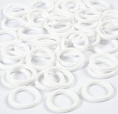 Plastic ring, afm 15 mm, dikte 2 mm, wit, 50 stuk/ 1 doos