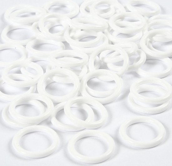 Plastic ring. wit. afm 15 mm. dikte 2 mm. 50 stuk/ 1 doos | bol.com