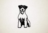 Wanddecoratie - Hond - Jack Russel 6 - L - 109x58cm - Zwart - muurdecoratie - Line Art