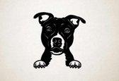 Wanddecoratie - Hond - Engelse Stafford 1 - L - 83x75cm - Zwart - muurdecoratie - Line Art