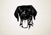 Wanddecoratie - Hond - Duitse staande hond 2 - M - 64x60cm - Zwart - muurdecoratie - Line Art
