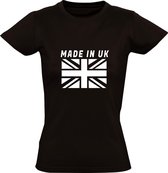 Made in UK Dames t-shirt | Verenigk Koningkrijk | Engeland | Wales | Schotland | Brexit  | grappig | cadeau | Zwart