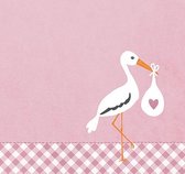 Ambiente Love Stork pink papieren servetten