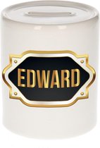 Edward naam cadeau spaarpot met gouden embleem - kado verjaardag/ vaderdag/ pensioen/ geslaagd/ bedankt