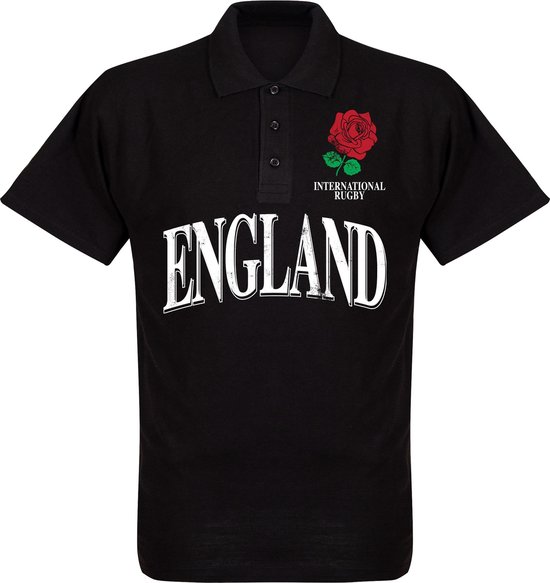 Engeland Rose International Rugby Polo Shirt - Zwart - XL