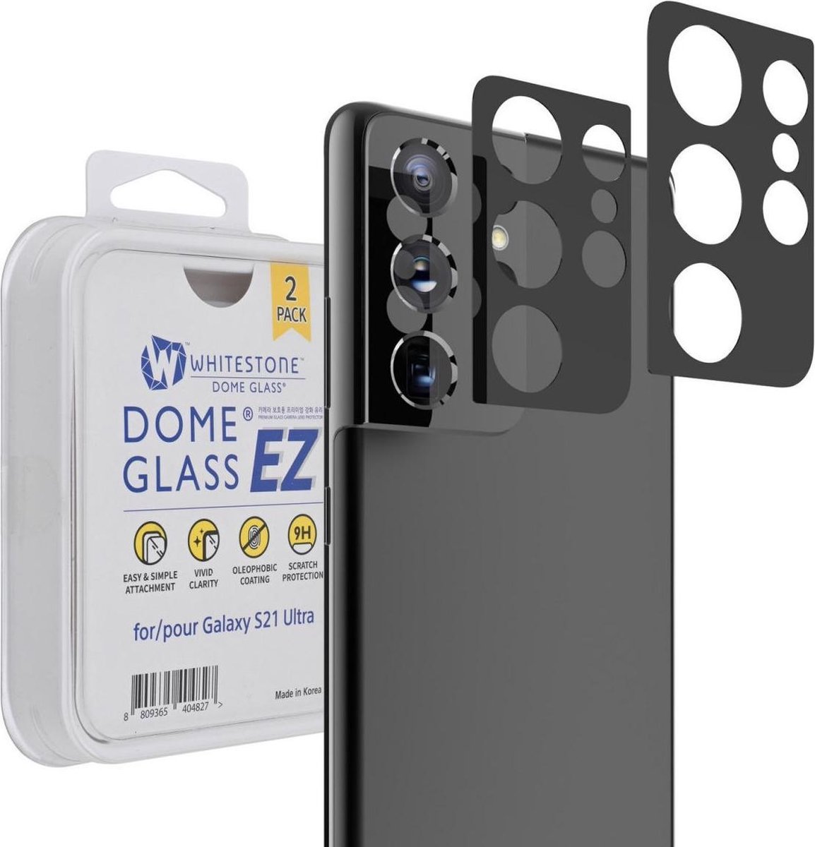 Whitestone Tempered Glass Cameraprotector (2-Pack) Geschikt voor Samsung S21 Ultra