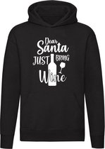 Just bring wine | Hoodie | kersttrui | grappig | kersttrui | Trui | Sweater | Unisex | Capuchon | Zwart