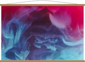 Schoolplaat – Roze/Blauwe Rook met Zwarte Achtergrond - 120x80cm Foto op Textielposter (Wanddecoratie op Schoolplaat)